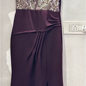 “Elegant Purple A-Line Maxi Dress”