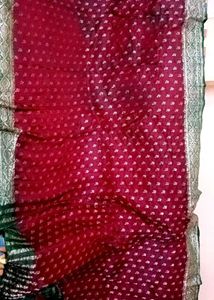 Vintage Original Banarasi Saare Fabric Silver Work