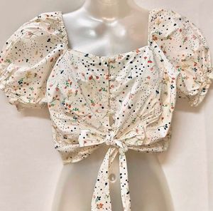Mini Floral White Top Small Size/ Fixed Price