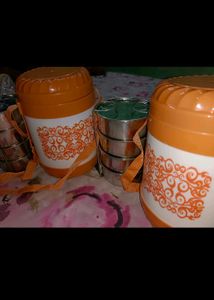 4 Kwality Thermoware Mojo, Stainless Steel Tiffi