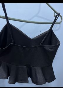 Black Peplum Cami Top