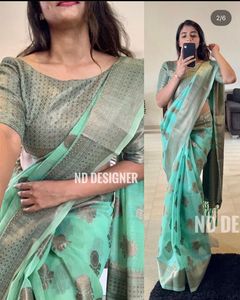 Green Chanderi Saree