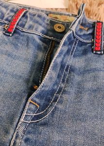 Denim Side Stripe Shorts