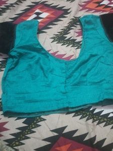 Teal & Black Saree Blouse