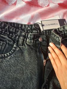 Women Black Fade Jeans Straight Fit High Rise.