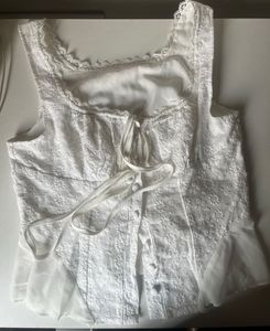 White Lace Cottagecore Tank Top