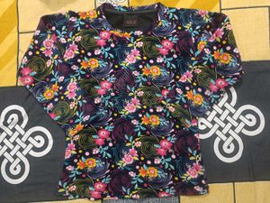 Floral Print Sweater Top