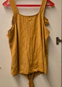 Mustard Ruffle Detail Top