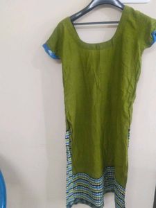 Blue Patterned Casual Pants