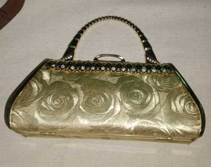 Vintage Gold Rose Clutch