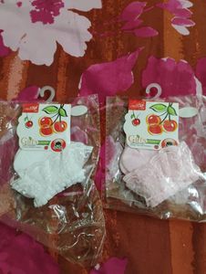 GIRLS FASHION CHAMUNDA SOCKS (0-1) White And Pink