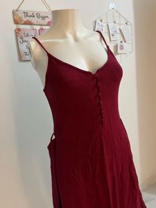 Maroon Mini Slip Dress