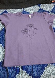 Olive Green Top With Purple T Shirt