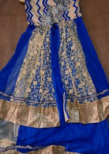 Beautiful Blue and Gold Embroidered Lehenga Choli