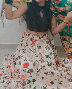 Simple Lehenga Choli For Women With Stitched Blous