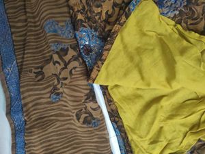 Large Size Brown Festive Floral Kurta Set