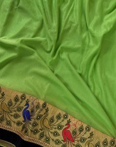 Green Peacock Design Saree