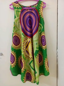 Colorful Vintage Print Dress