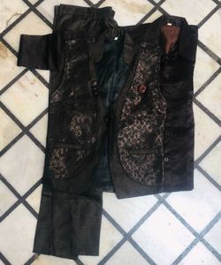 Boys Brown Vest Suit - Size6-8 Year Boy