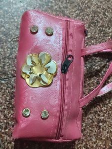 Pink Floral Accent Pouch