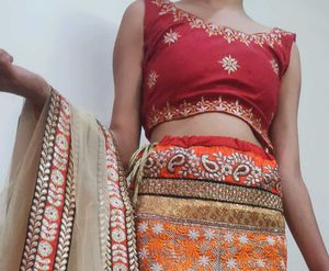 Red And Golden Lehanga/Party Wear