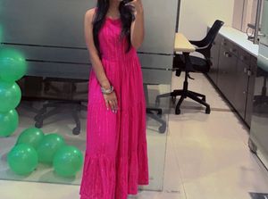 Elegant pink festival ready gown