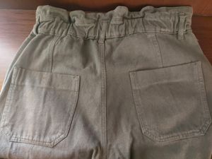 Olive Green High Waist Wide Leg Denims
