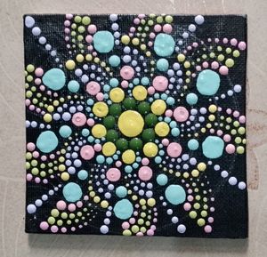 Handmade Mandala Dot Art On Canvas