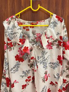 Floral Ruffle Top