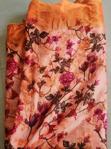 Floral Print Saree Fabric