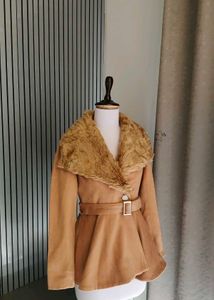 Luxury Suede Coat With Belt
