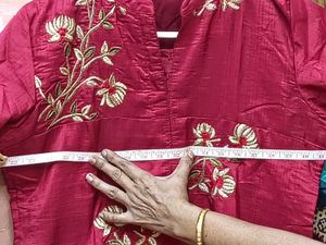 Ghagra - Top(Red)+Bottom(Multi-color)+Dupatta(Red)