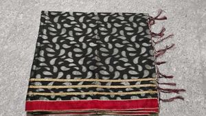 Elegant Black Paisley Saree