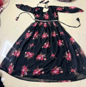 Floral Print Maxi Dress with belt