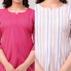 Striped Women's Tunic Top short Kurti for women