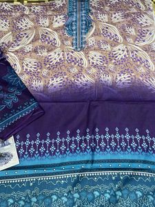 Printed Fabric - Purple, Blue, & Tan