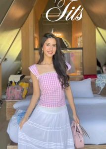 Pink Gingham Tank Top