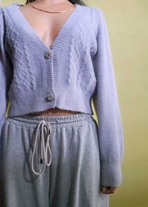 Cropped Knit Cardigan