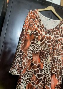 Brown 🟤 Printed Winter Top For 46 Bust