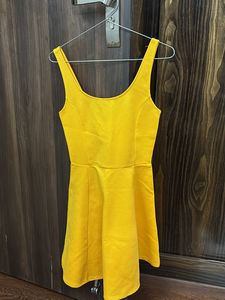Yellow Fit & Flare Stretchable Dress