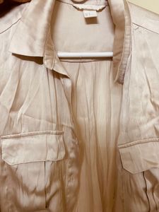 H&amp;M Champagne Colour Satin Shirt