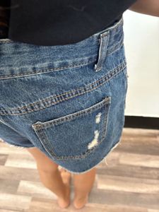 Distressed Denim Shorts
