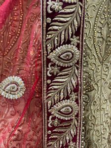 Embroidered Velvet Lehnga With Blouse N Dupatta