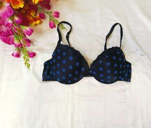 🇳🇿💫💗Polka Dot Neavy Blue Black Bra