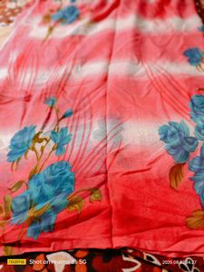 Pink Floral Saree