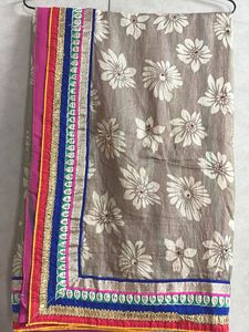 Pink leheriya Saree With Half Design