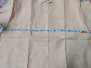 Cotton Linen Half Sleeves Shirt For Men (Xxl)