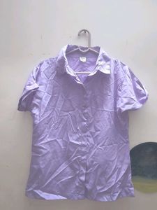Lavender Button-Down Top