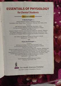 Essentials Of Physiology,k Sembulingam