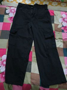 Black Wash Cargo Jeans